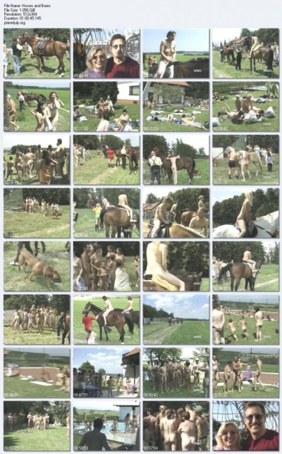 Family nudism video - horses and bares [WorldNudism]